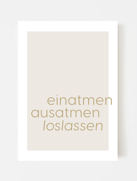 Poster "Einatmen, Ausatmen, Loslassen"